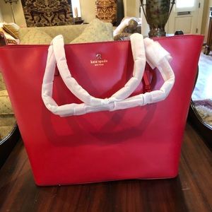 Kate Spade red large sawyer street bag